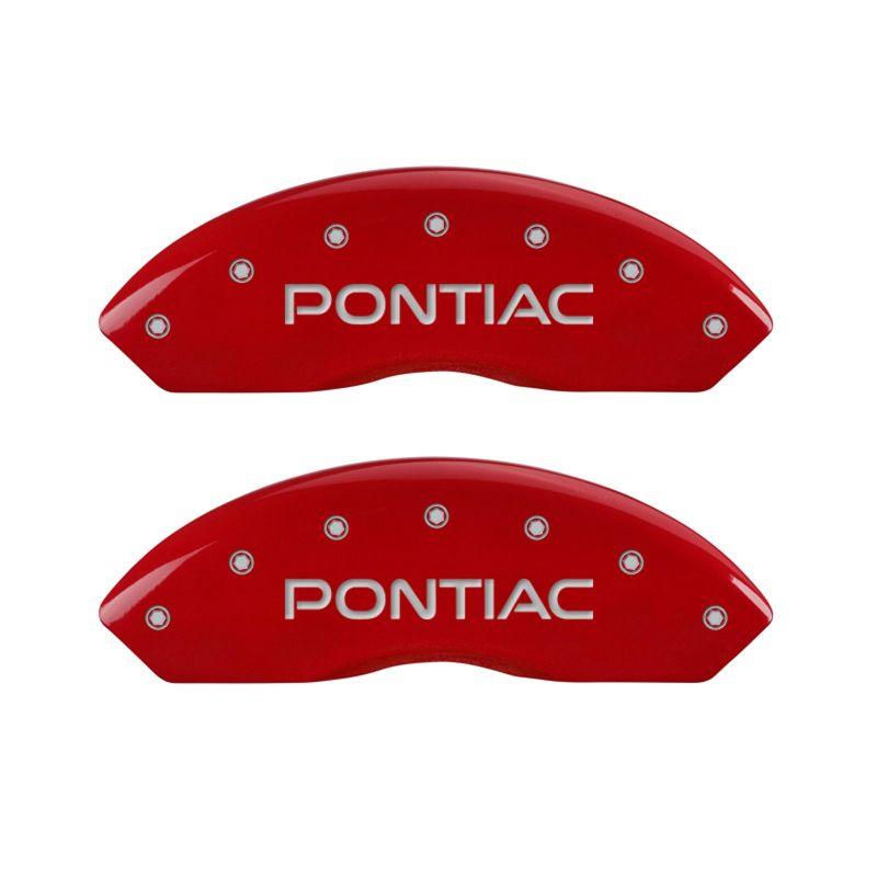 MGP 4 Caliper Covers Engraved Front Pontiac Rear Arrow Red Finish Silver Char 2007 Pontiac Solstice 18030SPONRD Main Image