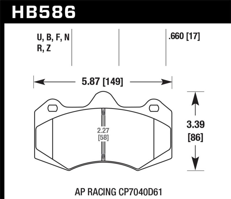 Hawk 2014 McClaren MP4-12C (Spider) DTC-60 Rear Race Brake Pads HB586G.660 Main Image