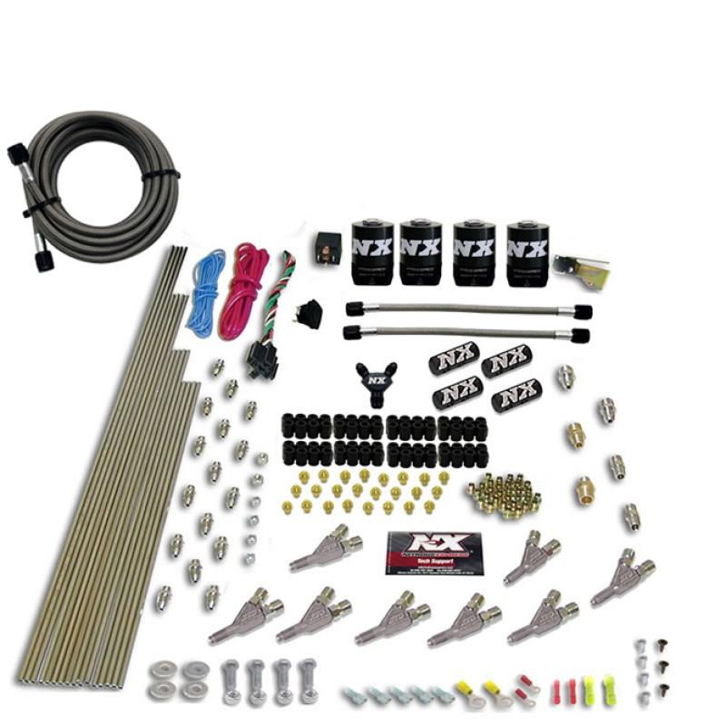 Nitrous Express STD Nozzle Nitrous Kit (200-500HP) Gas w/Dist Block & 4 Solenoids w/o Bottle 80018-00 Main Image