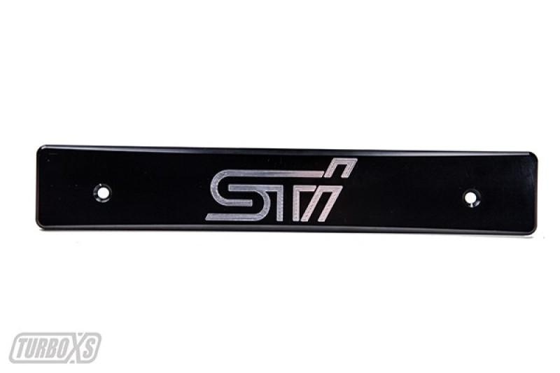 Turbo XS 15-17 Subaru WRX/STi Billet Aluminum License Plate Delete Black Machined STi Logo txs-WS15-LPD-BLK-STI Main Image