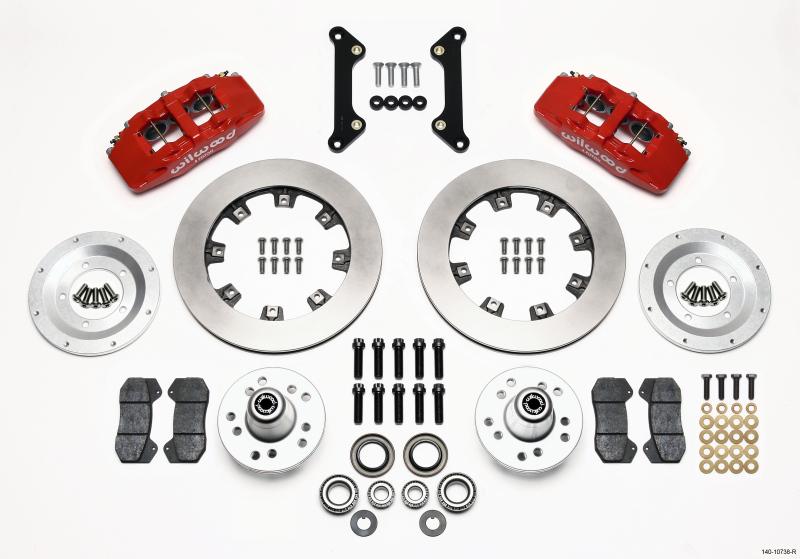 Wilwood Dynapro 6 Front Hub Kit 12.19in Red 70-78 Camaro 140-10738-R Main Image