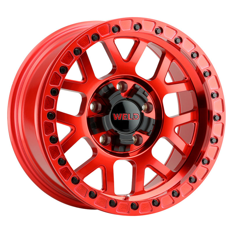 Weld Off-Road W905 17X9 Cinch Beadlock 5X127 5X139.7 ET-12 BS4.50 Candy Red / Red Ring 87.1 W90579057450