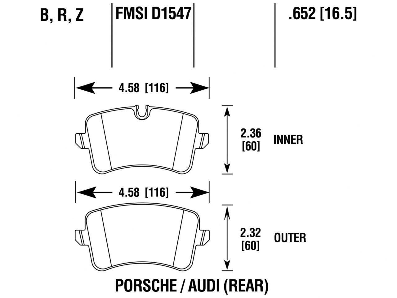 Hawk Brake Pads HB823Z.652 Item Image