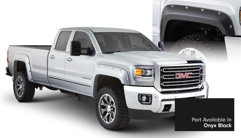 Bushwacker 16-18 GMC Sierra 2500 Fleetside Pocket Style Flares 4pc 78.8/97.6in Bed - Onyx Black 40967-34 Main Image