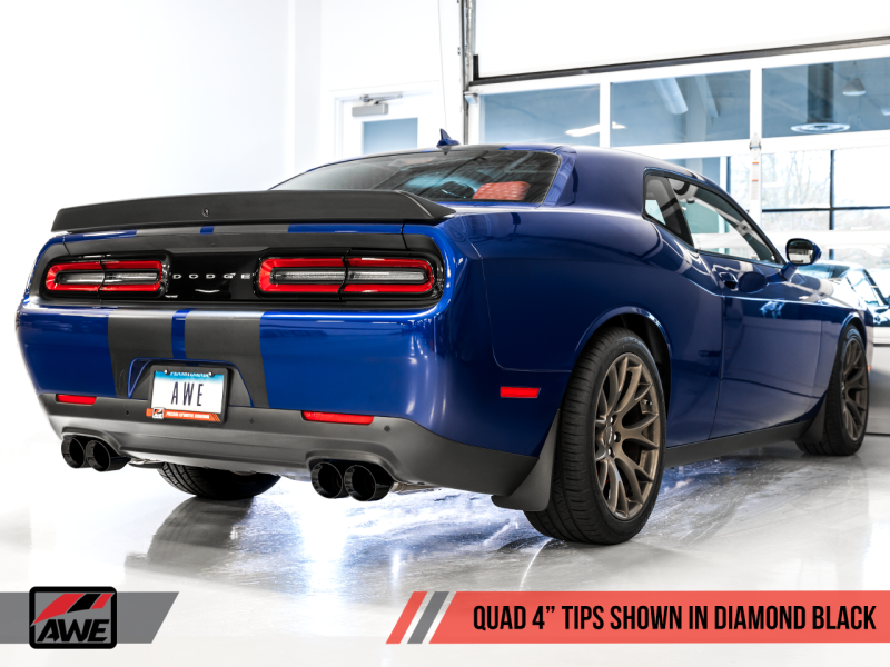 AWE Tuning 15+ Challenger 5.7 Touring Edition Exhaust - Non-Resonated - Diamond Black Quad Tips 3020-43084