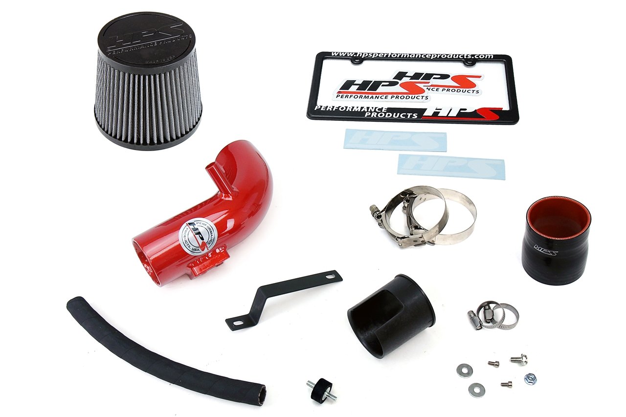 HPS Performance Shortram Air Intake Kit 2012-2015 Honda Civic 1.8L, Red