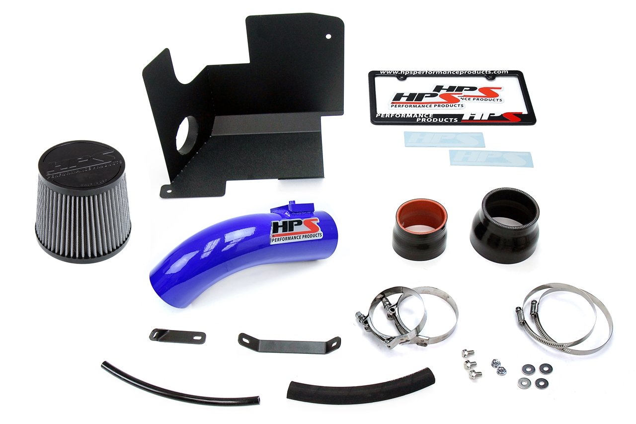 HPS Performance Shortram Air Intake Kit 2012-2015 Honda Civic Si 2.4L, Includes Heat Shield, Blue