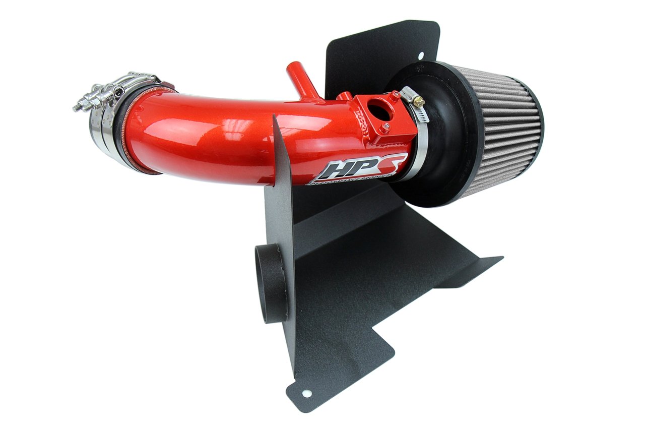 HPS Performance Shortram Air Intake Kit 2012-2015 Honda Civic Si 2.4L, Includes Heat Shield, Red