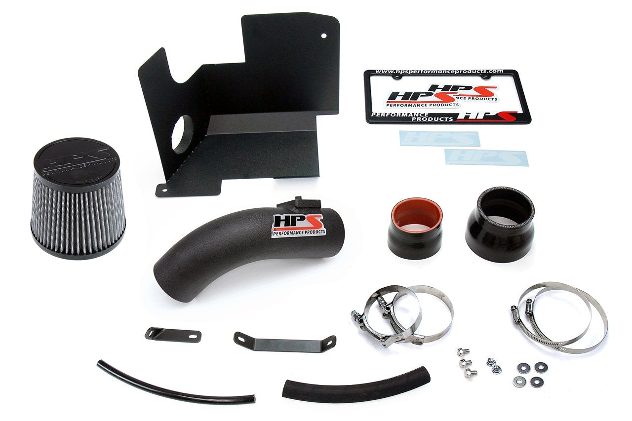 HPS Performance Shortram Air Intake Kit 2012-2015 Honda Civic Si 2.4L, Includes Heat Shield, Black