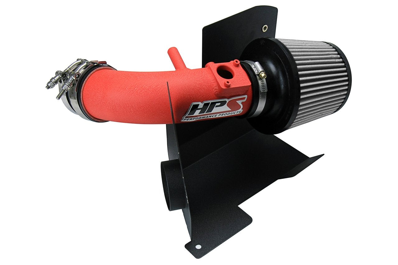 HPS Performance Shortram Air Intake Kit 2012-2015 Honda Civic Si 2.4L, Includes Heat Shield, Wrinkle Red