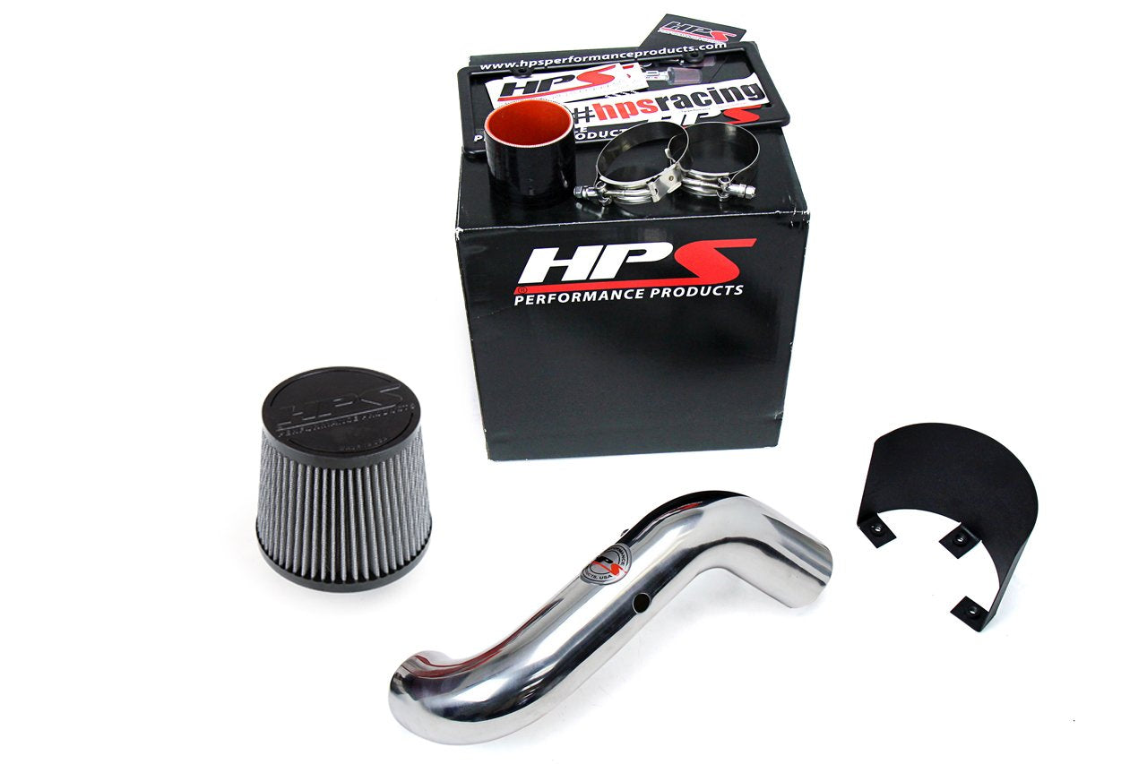 HPS Performance Shortram Air Intake Kit 2002-2005 Honda Civic Si 2.0L, Includes Heat Shield, Polish