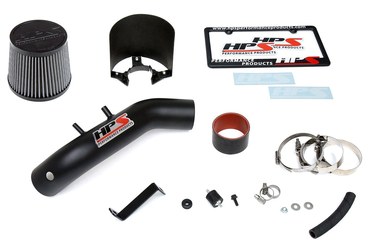 HPS Performance Shortram Air Intake Kit 2004-2008 Acura TSX 2.4L, Includes Heat Shield, Black