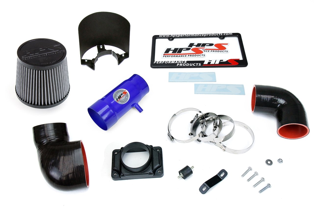 HPS Performance Shortram Air Intake Kit 1991-1999 Mitsubishi 3000GT DOHC V6 3.0L Non Turbo, Includes Heat Shield, Blue