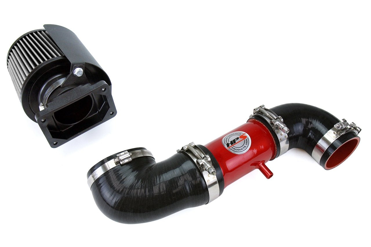 HPS Performance Shortram Air Intake Kit 1991-1999 Dodge Stealth DOHC V6 3.0L Non Turbo, Includes Heat Shield, Red