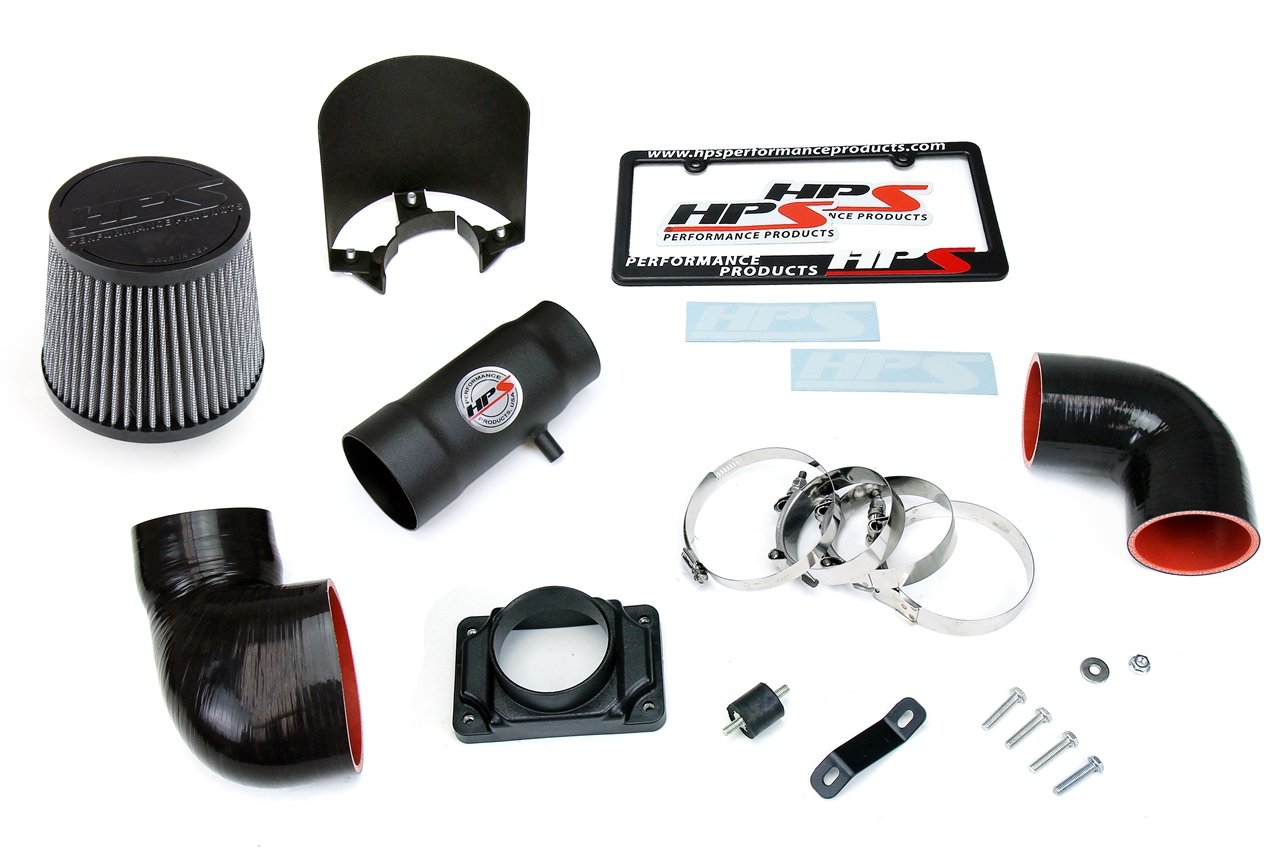 HPS Performance Shortram Air Intake Kit 1991-1999 Dodge Stealth DOHC V6 3.0L Non Turbo, Includes Heat Shield, Black