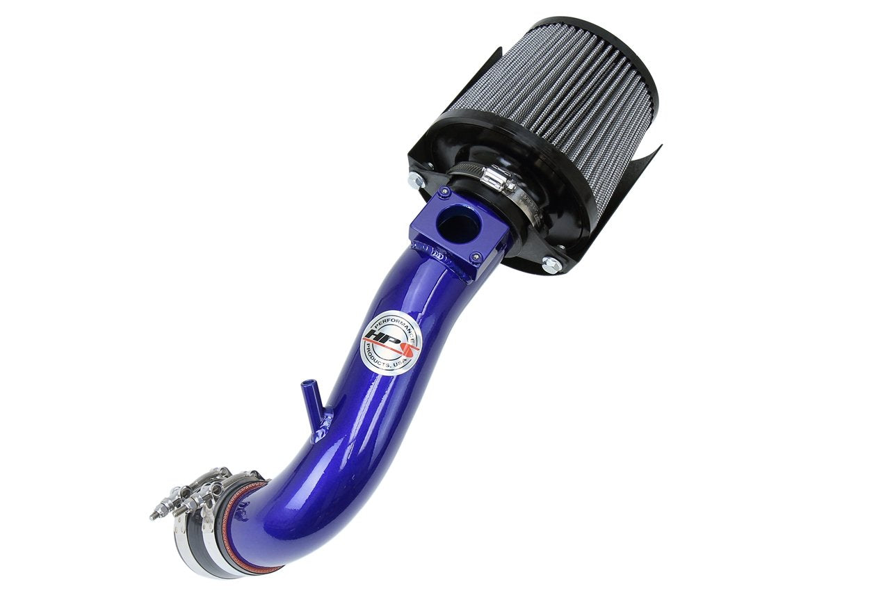 HPS Performance Shortram Air Intake Kit 2008-2014 Mitsubishi Lancer 2.0L 2.4L Non Turbo, Includes Heat Shield, Blue