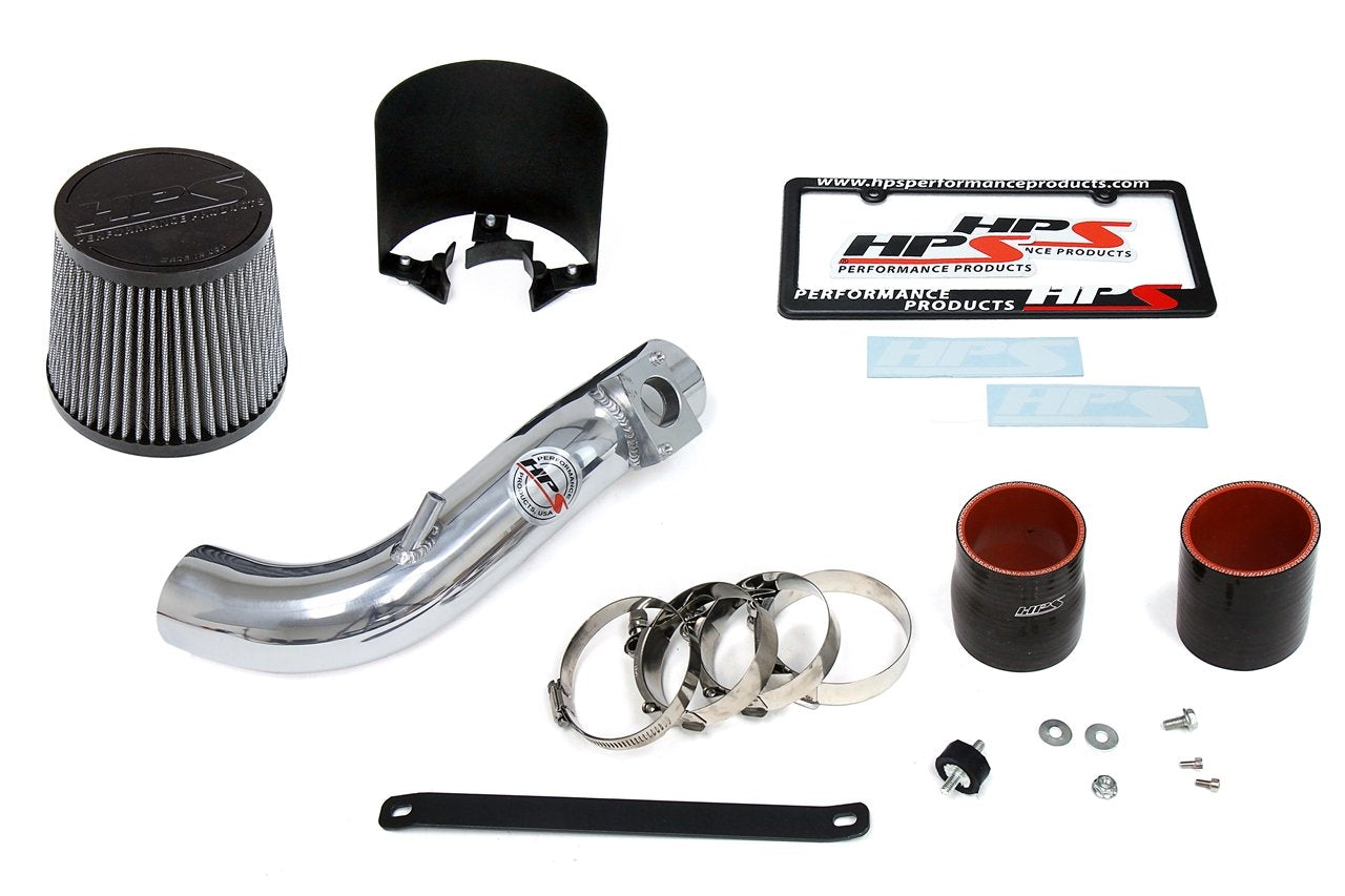 HPS Shortram Air Intake Kit 2008-2014 Mitsubishi Lancer 2.0L 2.4L Non Turbo, Includes Heat Shield, Polish