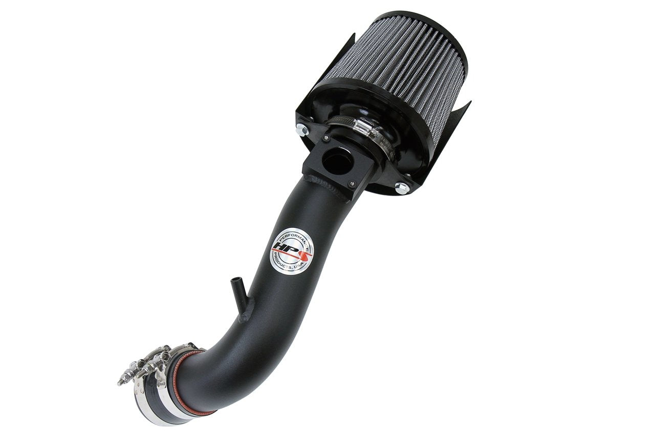 HPS Performance Shortram Air Intake Kit 2008-2014 Mitsubishi Lancer 2.0L 2.4L Non Turbo, Includes Heat Shield, Black