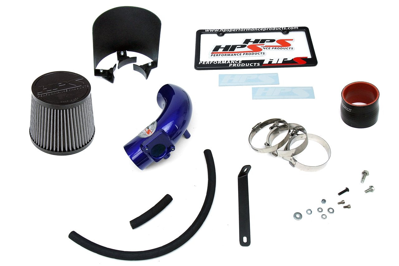 HPS Performance Shortram Air Intake Kit 2003-2009 Mazda Mazda3 2.0L 2.3L Non Turbo, Includes Heat Shield, Blue