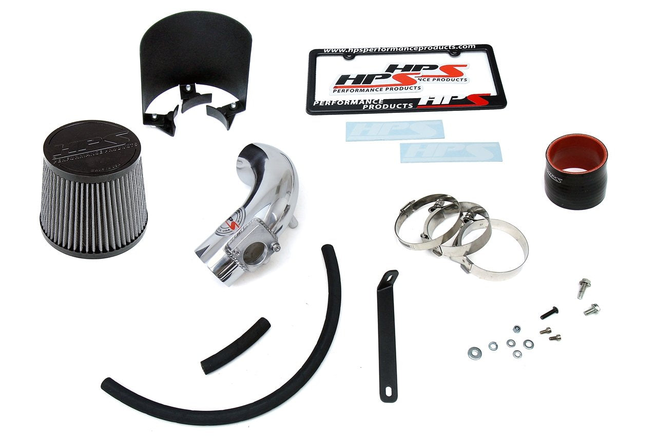 HPS Shortram Air Intake Kit 2006-2007 Mazda Mazda5 2.3L Non Turbo, Includes Heat Shield, Polish