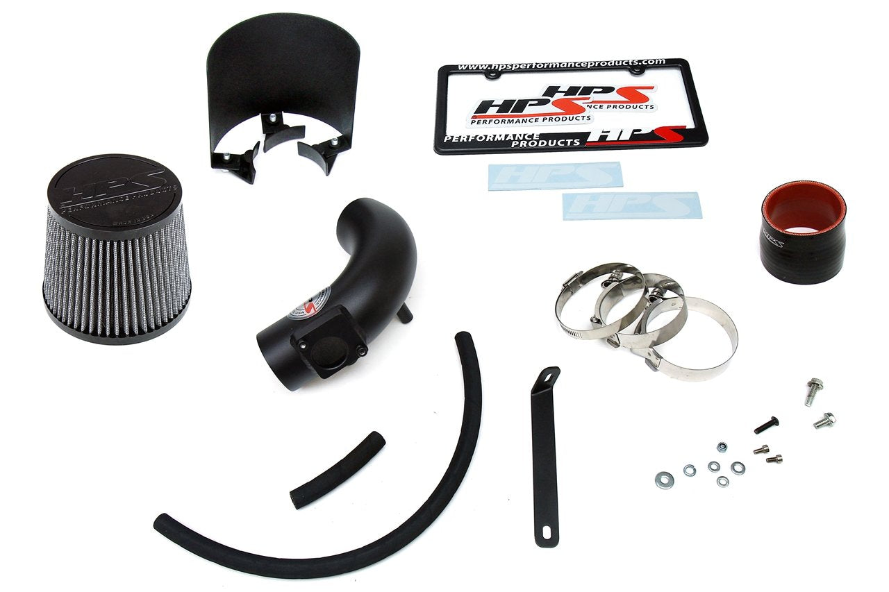 HPS Performance Shortram Air Intake Kit 2006-2007 Mazda Mazda5 2.3L Non Turbo, Includes Heat Shield, Black