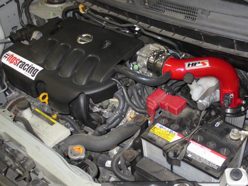 HPS Performance Shortram Air Intake Kit 2009-2014 Nissan Cube 1.8L, Red