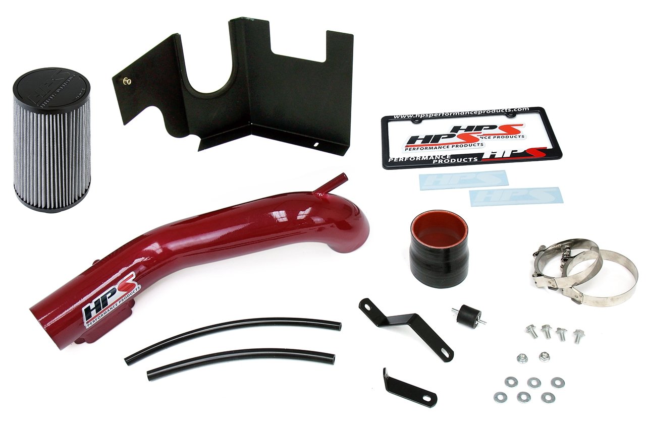 HPS Shortram Air Intake Kit 1997-1998 Toyota Supra Non Turbo 3.0L I6, Includes Heat Shield, Red