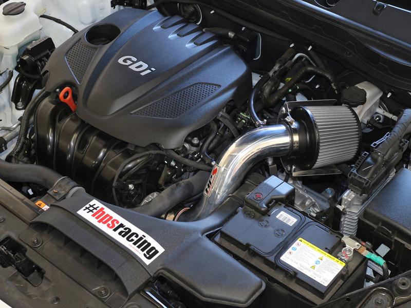 HPS Shortram Air Intake Kit 2011-2014 Hyundai Sonata 2.4L, Includes Heat Shield, Polish