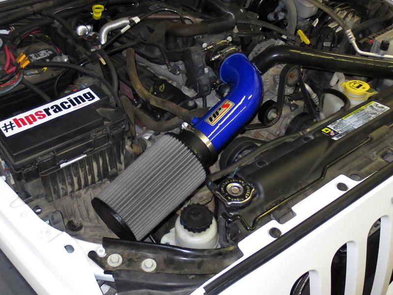 HPS Performance Shortram Air Intake Kit 2007-2011 Jeep Wrangler 3.8L V6, Blue