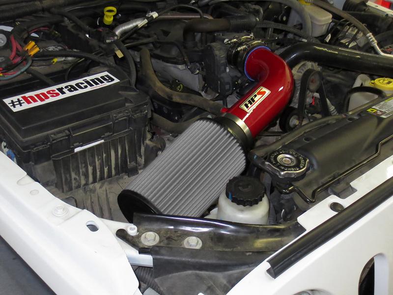 HPS Performance Shortram Air Intake Kit 2007-2011 Jeep Wrangler 3.8L V6, Red