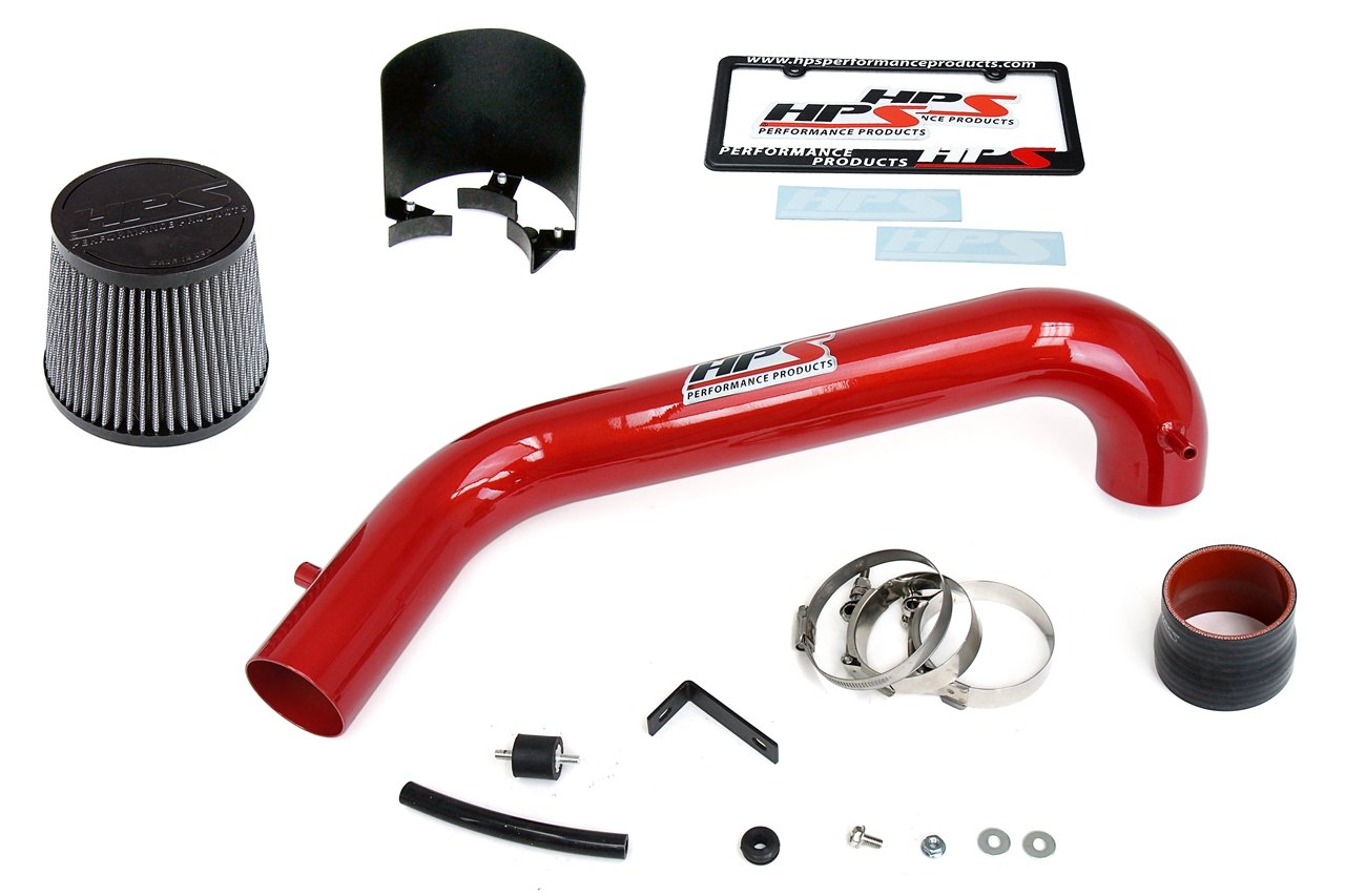 HPS Performance Shortram Air Intake Kit 1996-2000 Honda Civic CX DX LX, Includes Heat Shield, Red