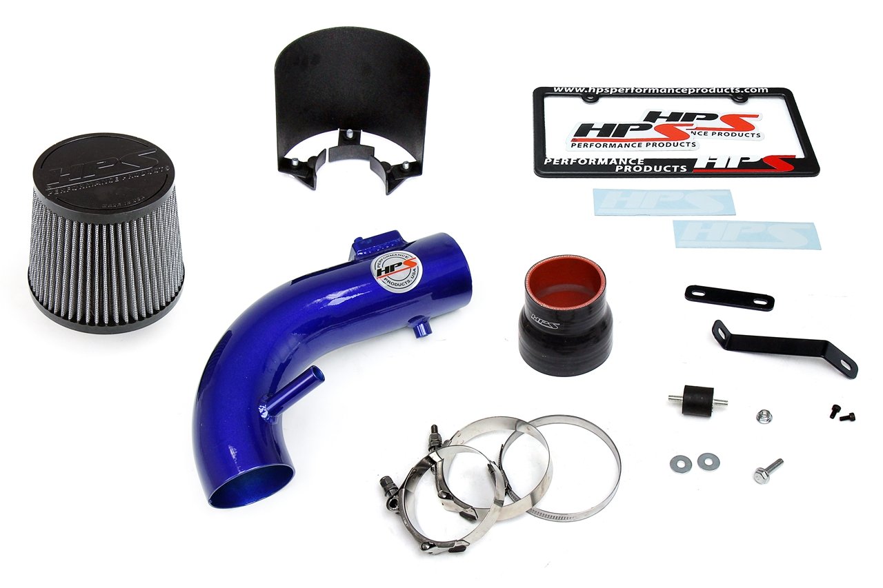 HPS Performance Shortram Air Intake Kit 2009-2013 Toyota Matrix 2.4L, Includes Heat Shield, Blue