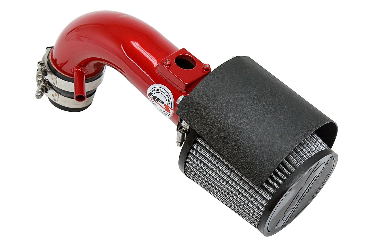 HPS Performance Shortram Air Intake Kit 2009-2013 Toyota Matrix 2.4L, Includes Heat Shield, Red