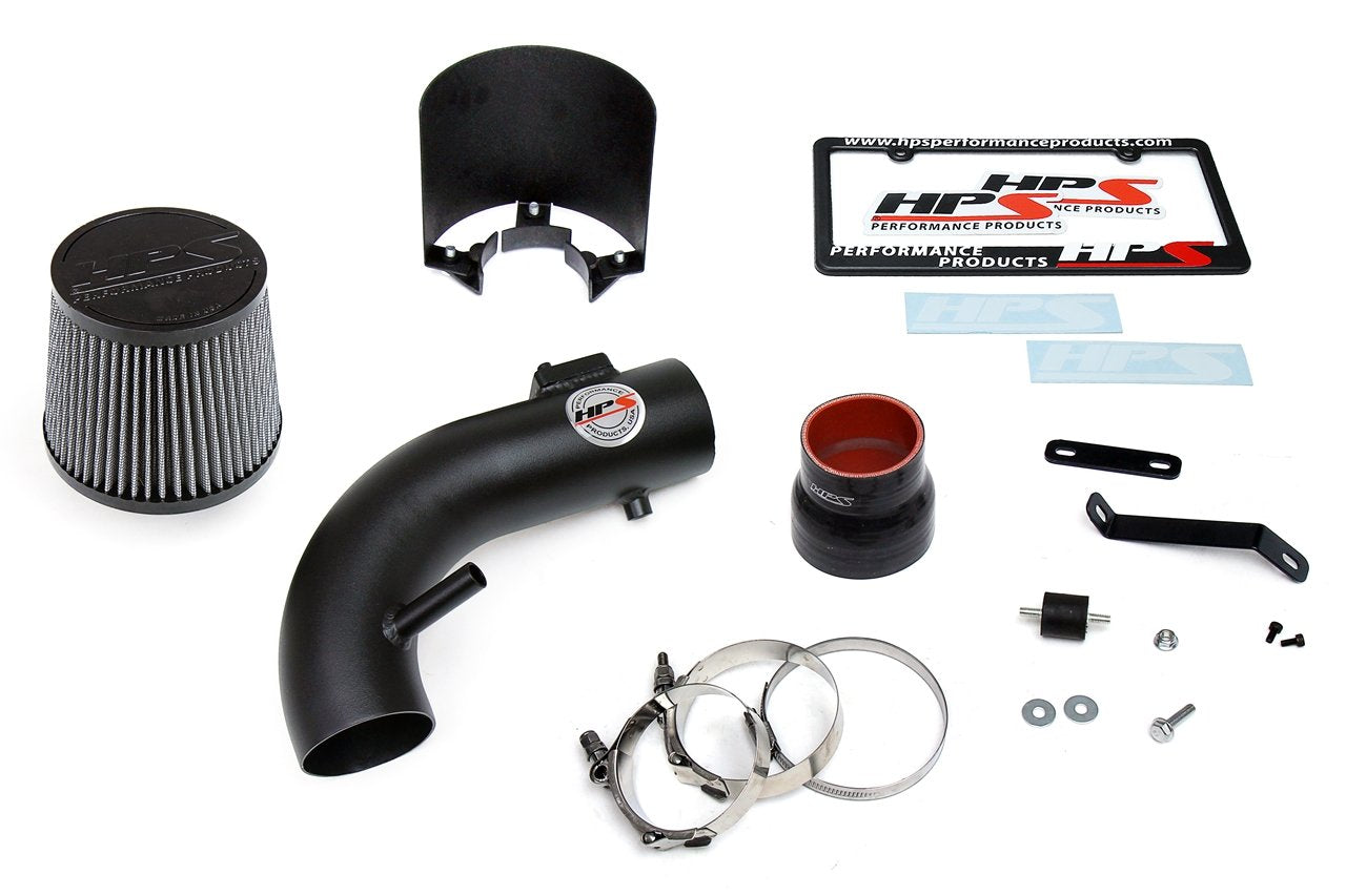 HPS Performance Shortram Air Intake Kit 2009-2013 Toyota Matrix 2.4L, Includes Heat Shield, Black