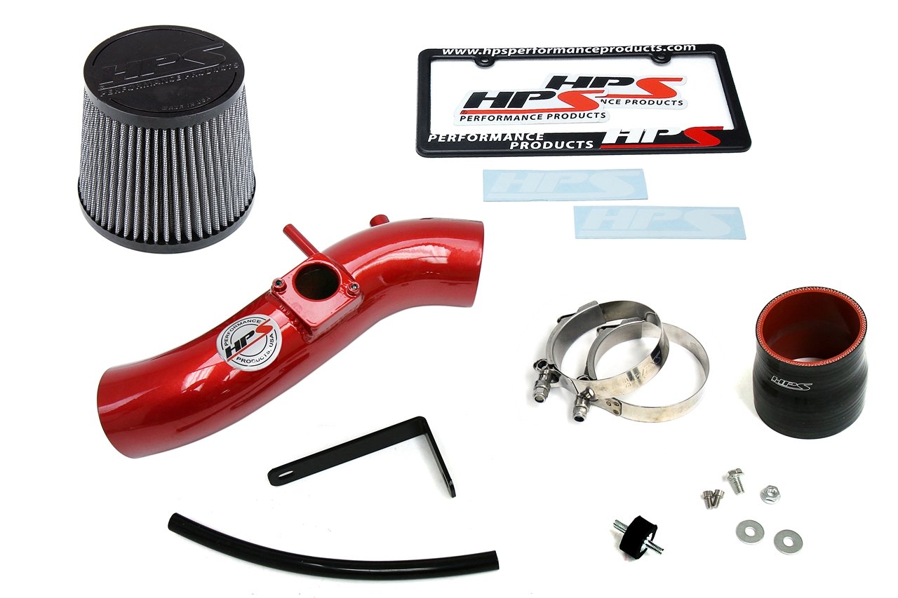 HPS Performance Shortram Air Intake Kit 2003-2004 Pontiac Vibe 1.8L, Red