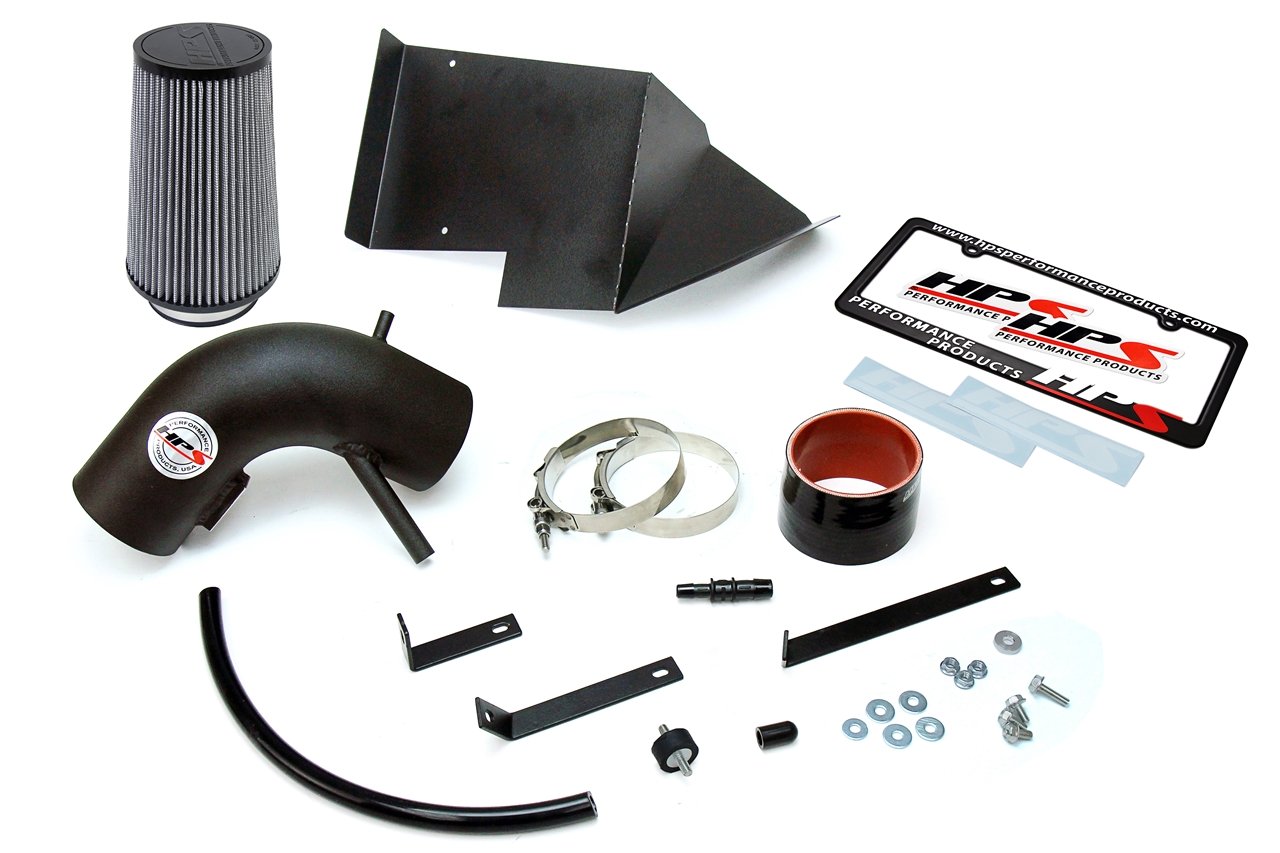 HPS Shortram Air Intake Kit 2013-2015 Hyundai Genesis Coupe 3.8L V6, Includes Heat Shield, Black