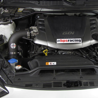 HPS Performance Products HPS Shortram Air Intake Kit 2013-2016 Hyundai Genesis Coupe 3.8L V6, Includes Heat Shield, 827-525
