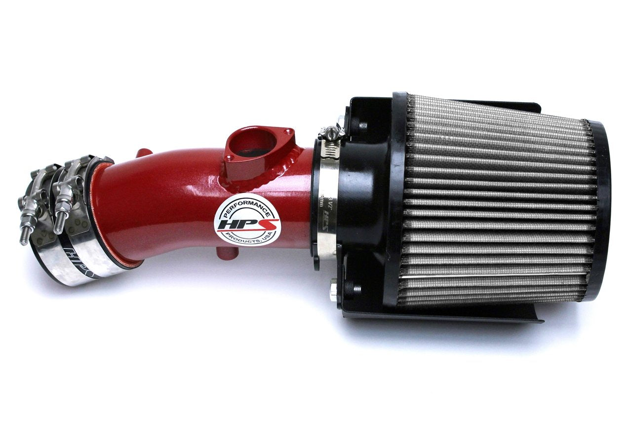 HPS Performance Shortram Air Intake Kit 2012-2013 Mazda Mazda3 2.0L Skyactiv, Includes Heat Shield, Red