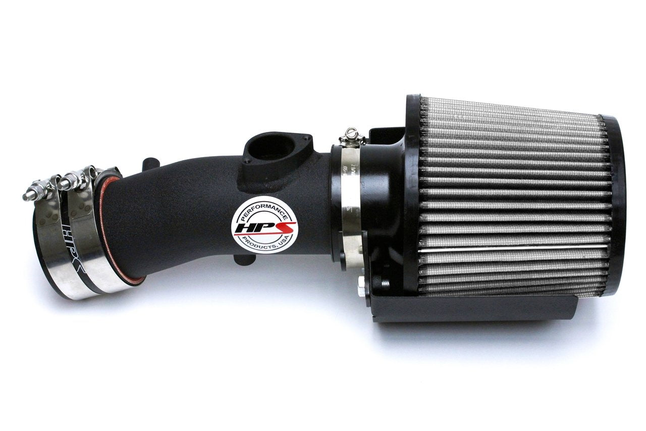 HPS Performance Shortram Air Intake Kit 2012-2013 Mazda Mazda3 2.0L Skyactiv, Includes Heat Shield, Black