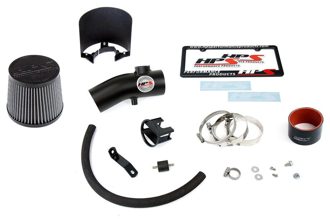 HPS Performance Shortram Air Intake Kit 2012-2013 Mazda Mazda3 2.0L Skyactiv, Includes Heat Shield, Black