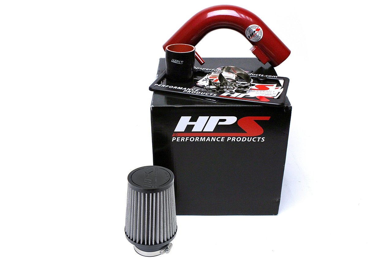 HPS Performance Shortram Air Intake Kit 2014-2016 Nissan Versa Note 1.6L, Red