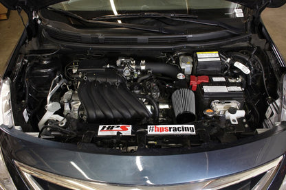 HPS Shortram Air Intake Kit 2012-2016 Nissan Versa 1.6L, Black