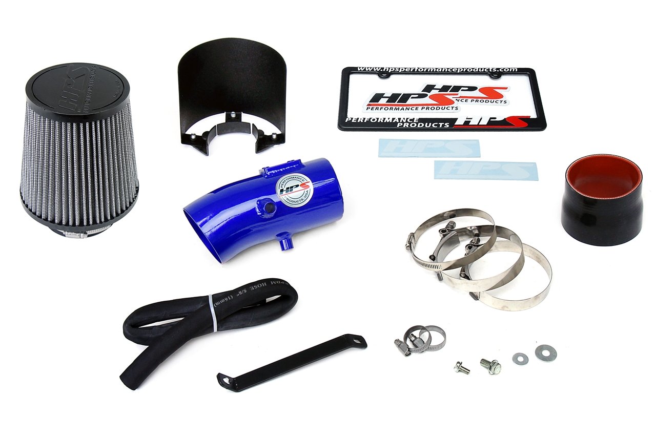 HPS Performance Shortram Air Intake Kit 2009-2017 Nissan Maxima V6 3.5L, Includes Heat Shield, Blue