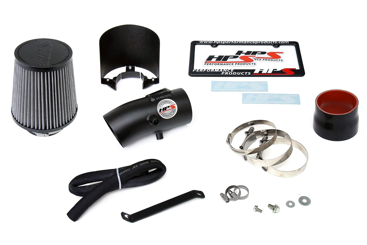 HPS Performance Shortram Air Intake Kit 2009-2017 Nissan Maxima V6 3.5L, Includes Heat Shield, Black