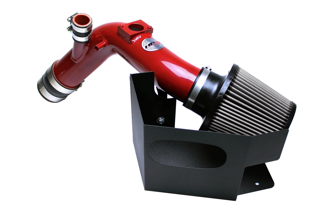 HPS Shortram Air Intake Kit 2008-2015 Mitsubishi Lancer Evolution X 2.0L, Includes Heat Shield, Red