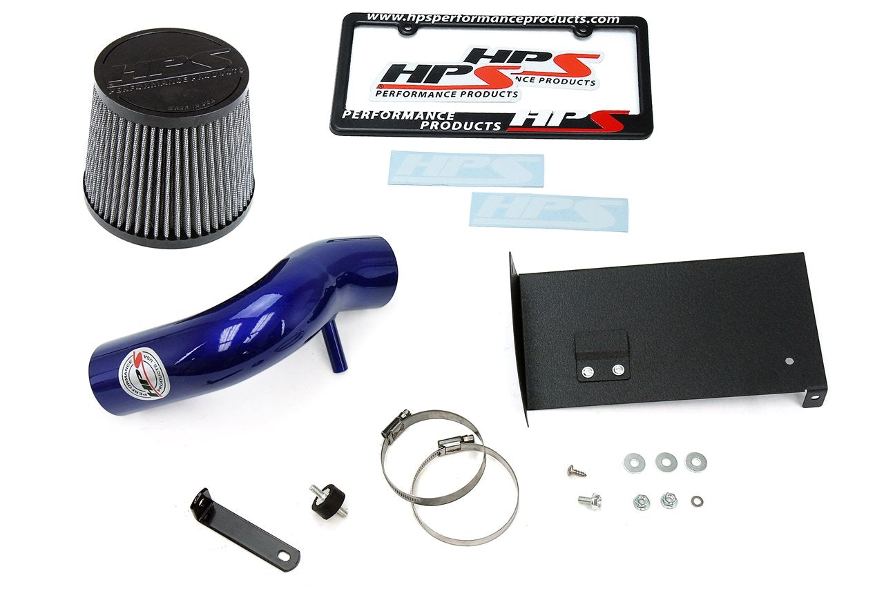 HPS Performance Shortram Air Intake Kit 2002-2005 Mini Cooper S 1.6L Supercharged, Includes Heat Shield, Blue