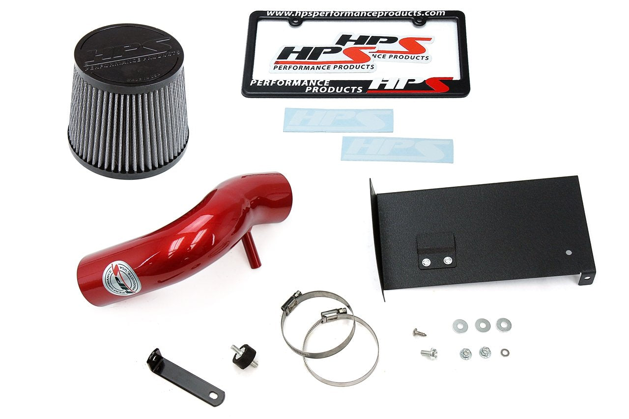 HPS Performance Shortram Air Intake Kit 2002-2005 Mini Cooper S 1.6L Supercharged, Includes Heat Shield, Red