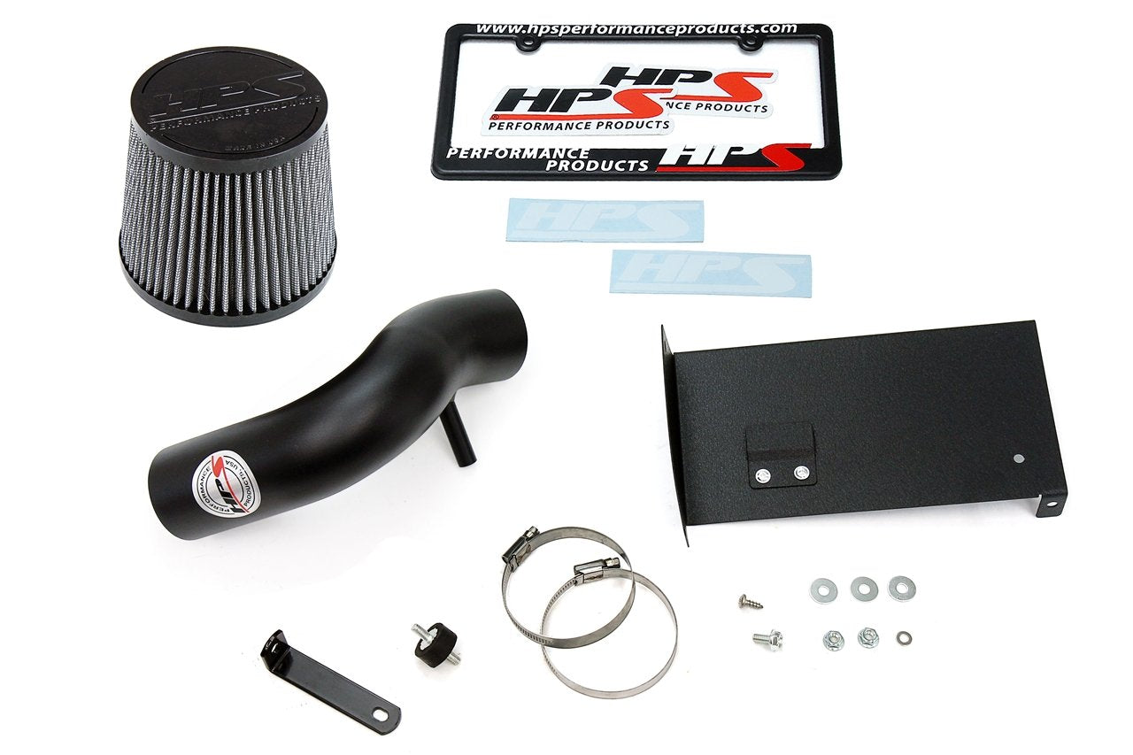 HPS Performance Shortram Air Intake Kit 2002-2005 Mini Cooper S 1.6L Supercharged, Includes Heat Shield, Black