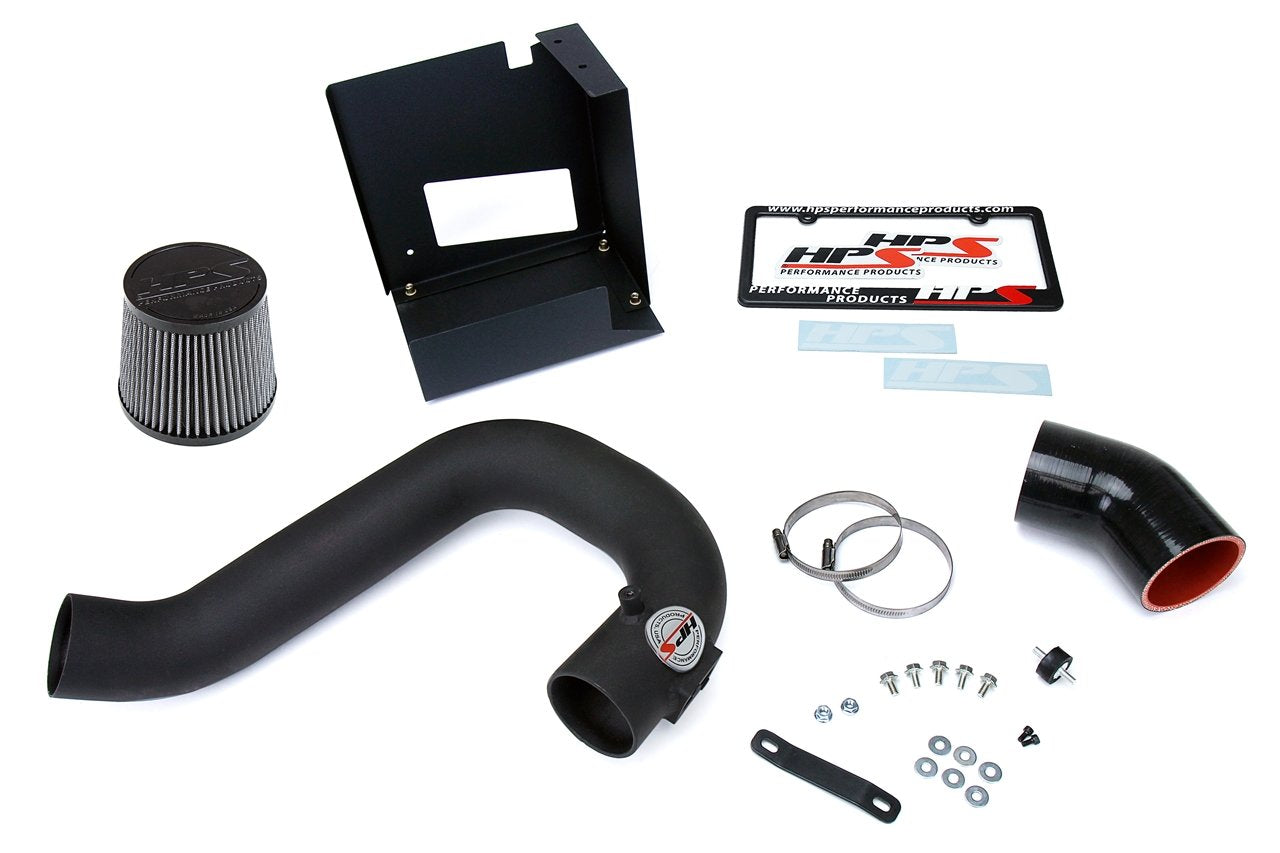 HPS Shortram Air Intake Kit 2015-2017 Subaru WRX 2.0L Turbo, Includes Heat Shield, Black