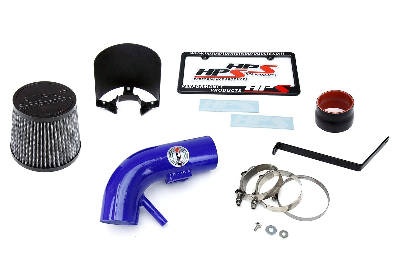 HPS Performance Shortram Air Intake Kit 2007-2012 Nissan Altima 2.5L 4Cyl, Includes Heat Shield, Blue